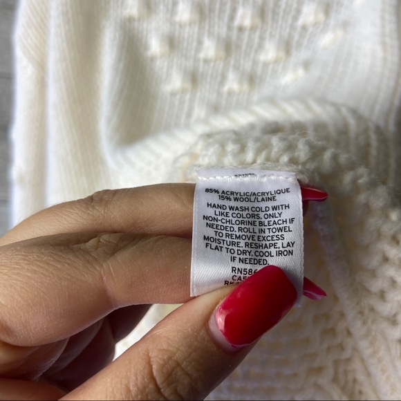 Abound cable knit white pullover wool sweater - Picture 4 of 6